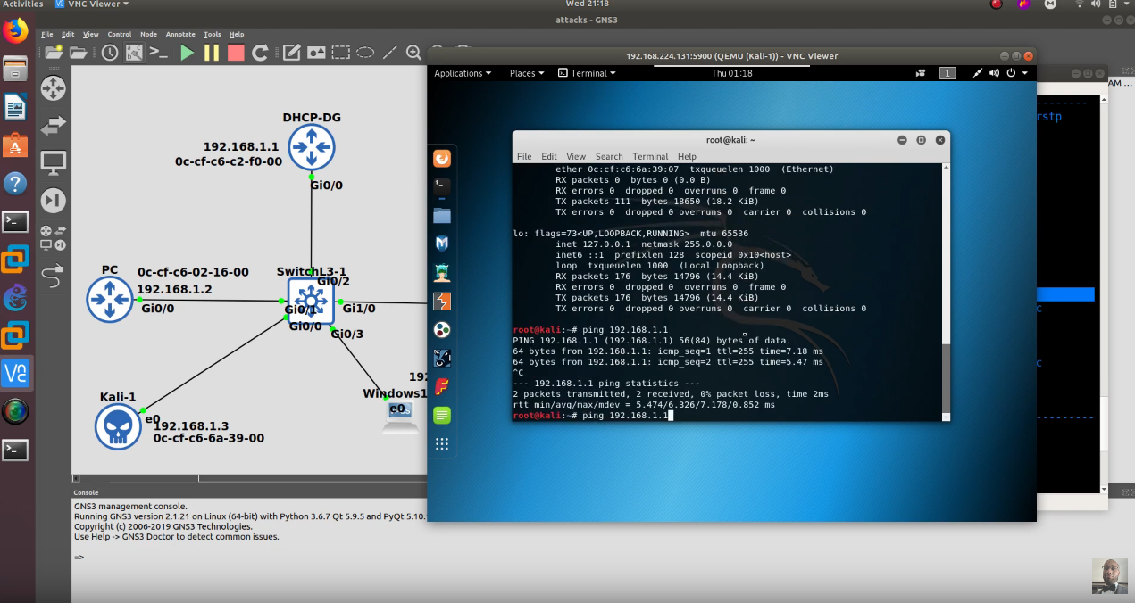 Kali Linux STP L2 Attack and Protecting Against Root Bridge Attack